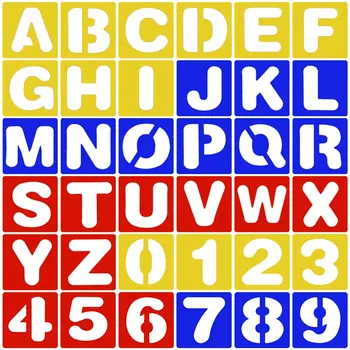 

Stencils 26 Letters Alphabet and 10 Numbers Drawing Template Kids Children Drawing Learning Tool Mathematics Teaching