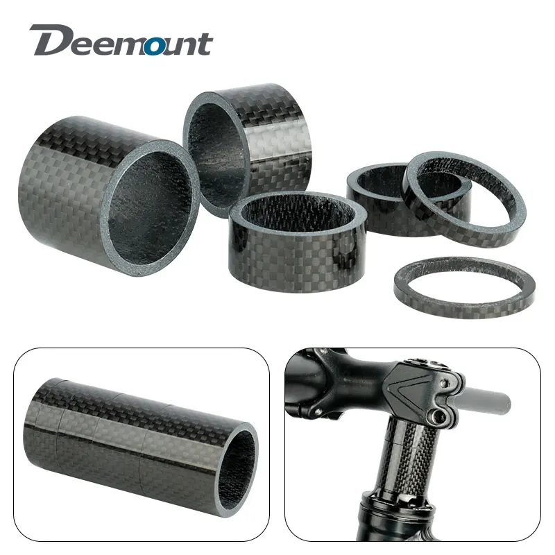 

Deemount Full Carbon Fiber 3000K Glossy or Matte Spacers for 28.6 mm Bicycle Fork Stem Handlebar Height Rise-up Rings