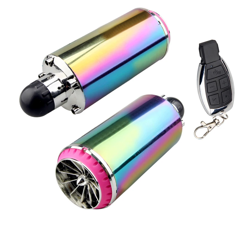 

1 Pair Motorcycle Battery Car Audio Subwoofer Bluetooth Speaker Exhaust Tube Simulator Wireless Remote Control