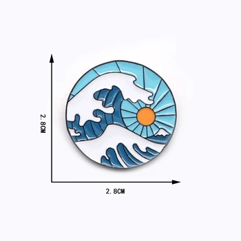 

20pcs/lot Wave Style Enamel Pin for Boys Girls Lapel Pin Hat/bag Pins Denim Jacket Brooches Badge D119