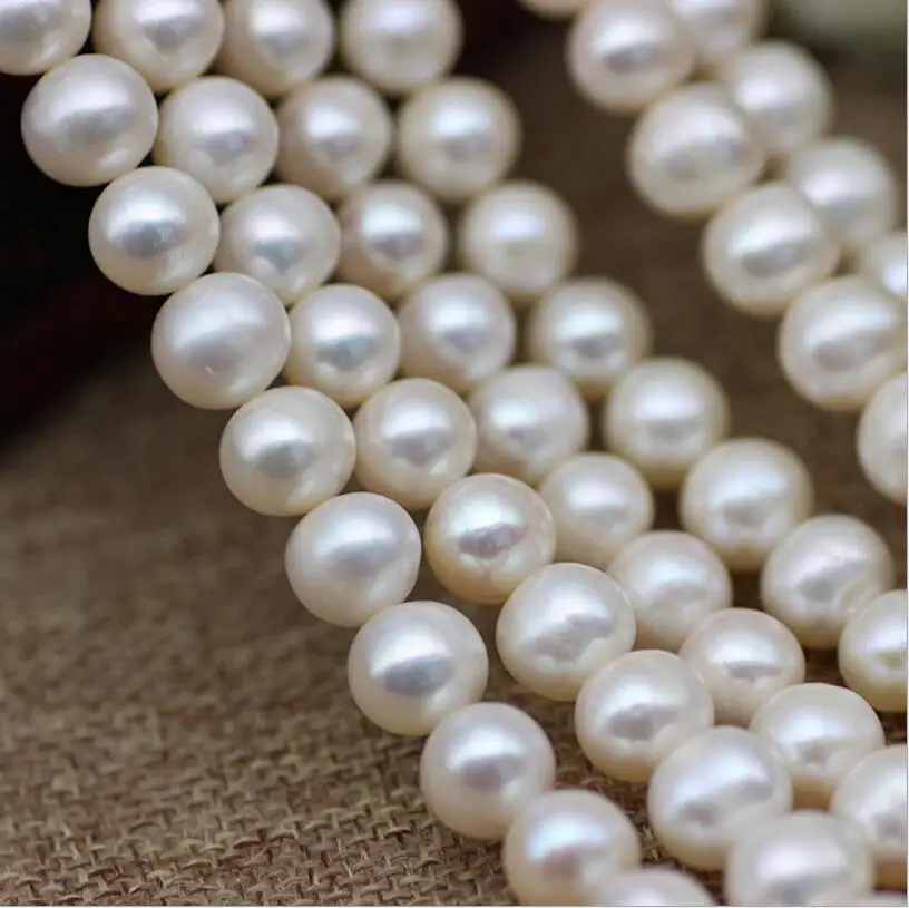 2017 New 924+++ 1PC Natural freshwater pearl semi finished Necklace DIY handmade 9~10 round |