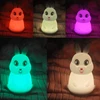 LED Night Lamp Touch Sensor Silicone Light Colorful Kids Holiday Funny Bunny Gift Glow Toys Creative Bedroom Desktop Decor Lamp