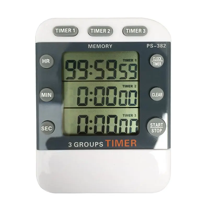 

Eectronic 3 Channel Timer Countdown Clock 99 Hours Digital 12/24 Hour Reminder
