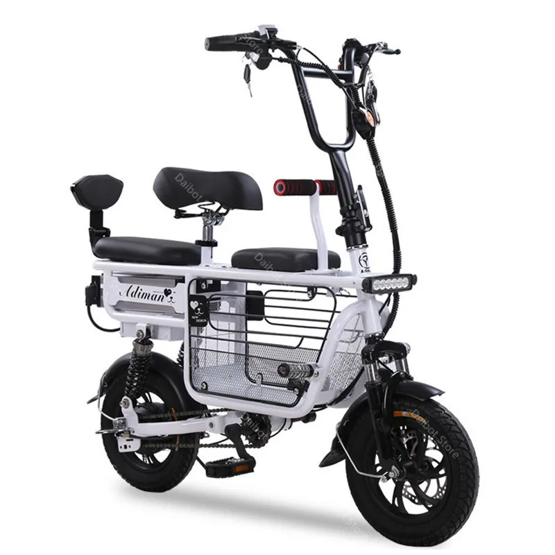Daibot Electric Bike Bicycle Parent-child Two Wheels Electric Bicycles 48V 80KM Smart Portable Electric Scooter With Three Seats  (19)