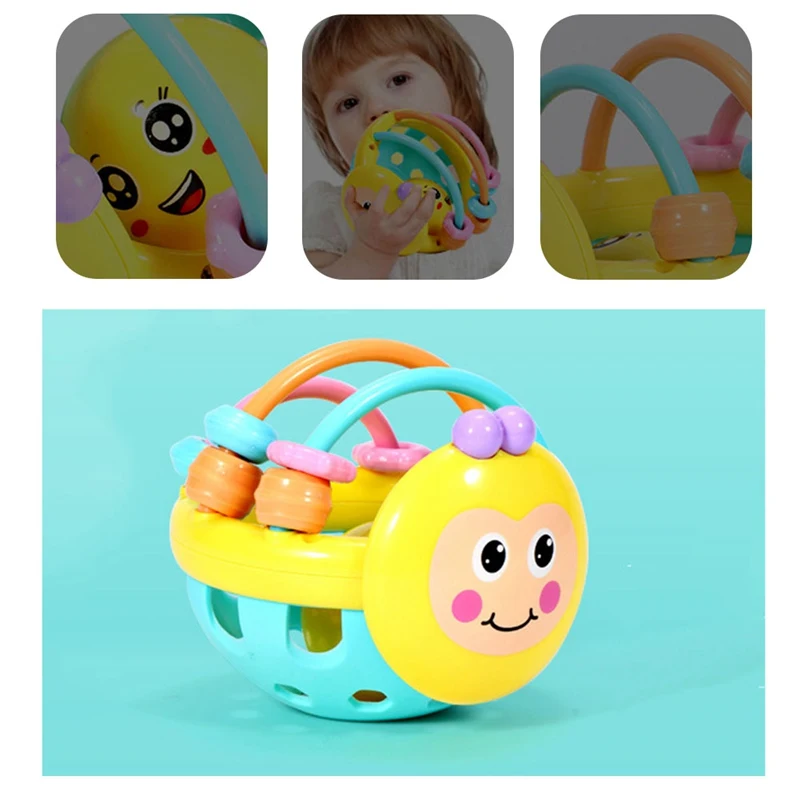 

1 Pc Soft Cartoon Bee Teether Rattle Dumbbell Baby Early Educational Toys For Kids Preschool Tools Games Gifts