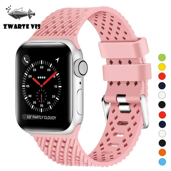 

Silicone Strap for Apple watch 5 band 44mm 40mm for iwatch band 38mm 42mm Rhombic pattern watchband bracelet Apple watch 4 3 2 1