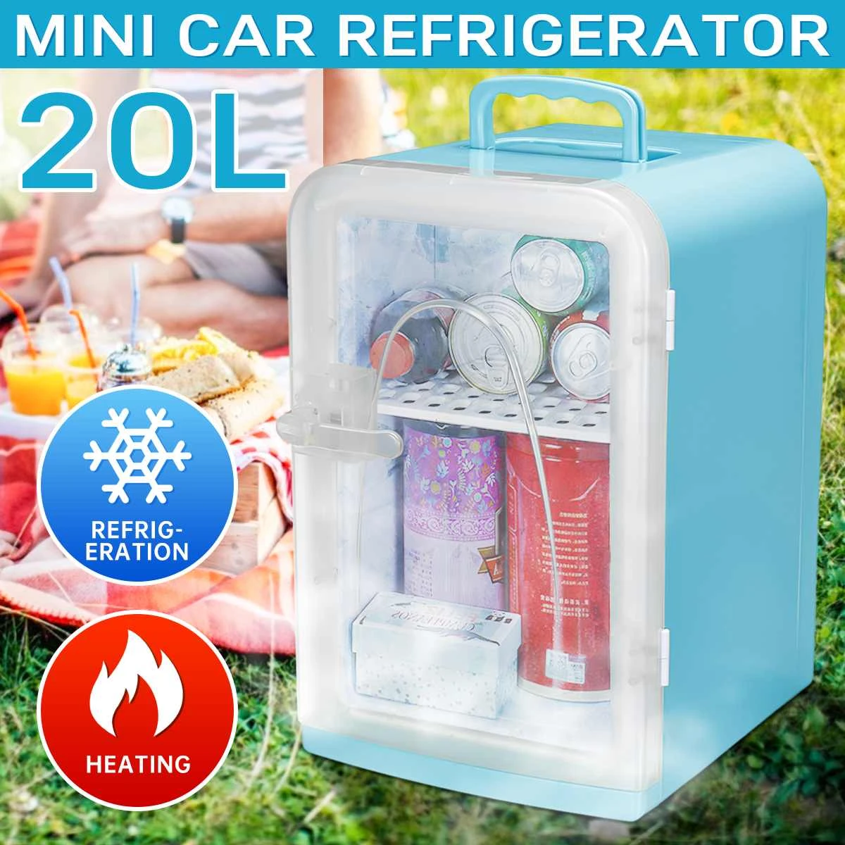 portable fridge for car 20L Protable Home Car Auto Mini Refrigerator Freeze Heating Food Medicine Storage Fridge Cooler for Home Travel Camping 12V/220V portable mini fridge