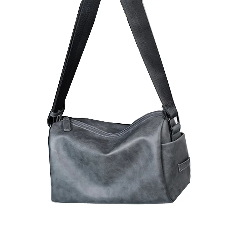 

Luxury Men Bags Thick Leather Messenger Bags Cross Body Business Casual Document Single Shoulder Gray Bag for Male Small Handbag
