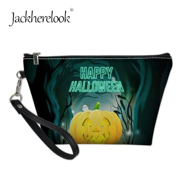 Jackhereook Хэллоуин Макияж сумка для женщин Дорожная косметичка классная ведьма Тыква Печать туалетных принадлежностей красота набор для чистки чехол - Цвет: CC5508CN Z8