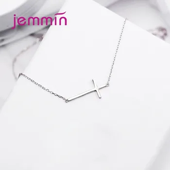 

100% Real Pure New 925 Sterling Silver Smooth Cross Necklaces Pendants for Women Wedding Engagement Statement Jewelry