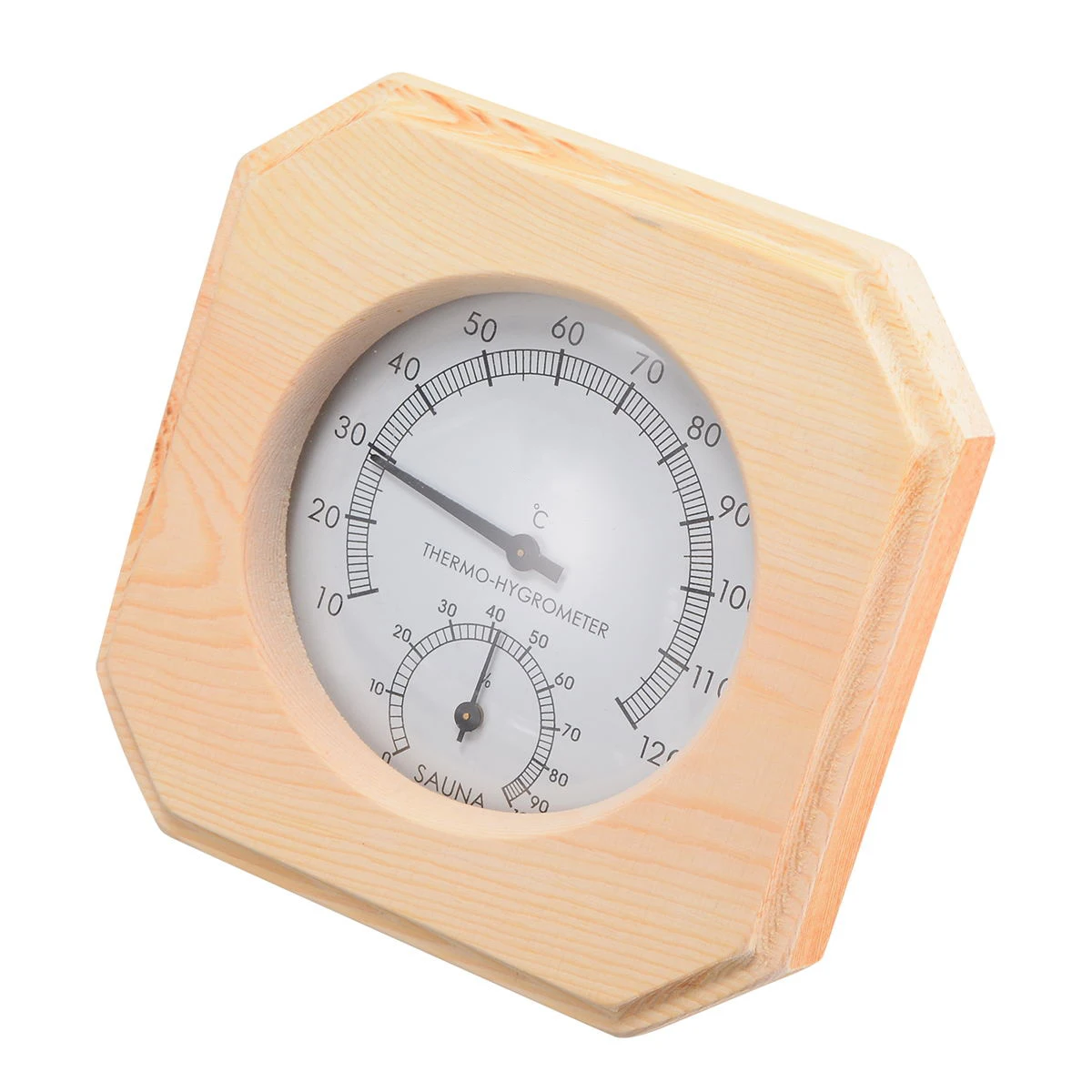 1pc Wooden Sauna Thermometer Mayitr Hygrothermograph Thermometer Hygrometer Humidity Measurement for Sauna Room