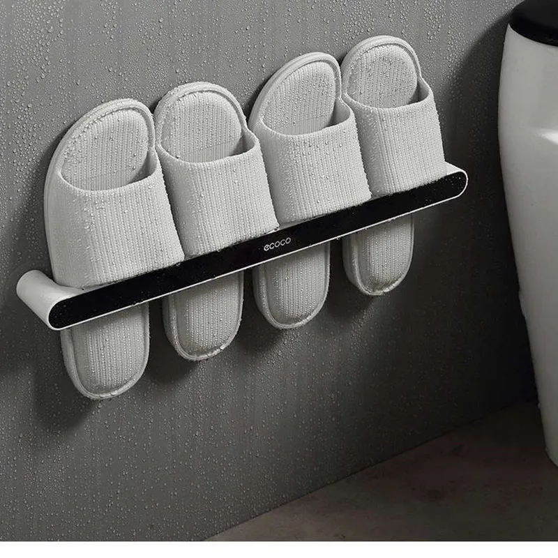 Bathroom Accessories Slippers Shoes Rack Wall-mounted Hole-free Behind The Door Shoe Storage Artifact for Home Shoes Organizer