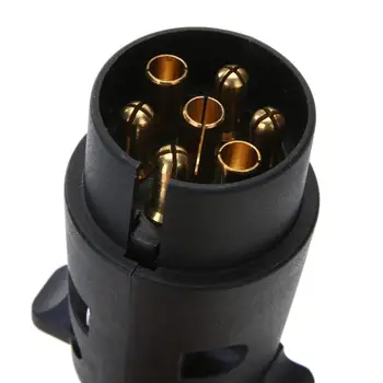 

12V 7-Way Round Plastic RV Trailer Plug 7 Pin Plug Adapter Electrical Converter Round Socket Truck Trailer Connector