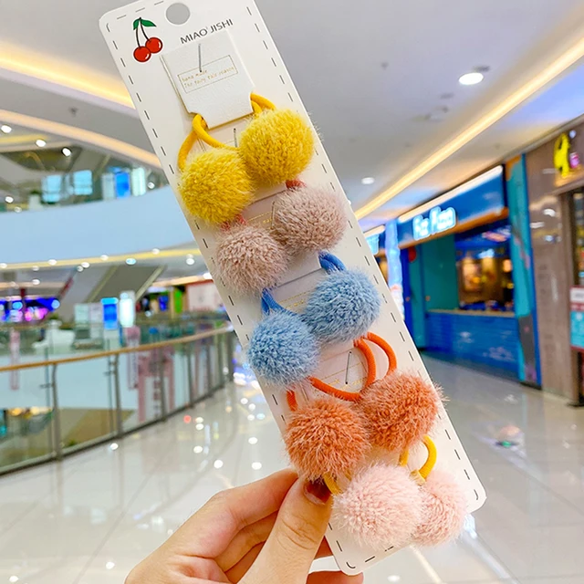 10/20/24 Pcs/Set Baby Girls Cute Cartoon Flower Scrunchies Rubber Bands Children Lovely Elastic Hair Bands Kids Hair Accessories Hair ball-D-10 Pcs