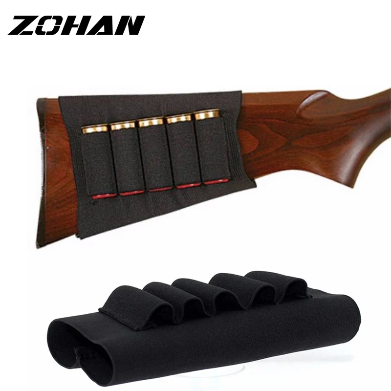 

Zohan Hunting Shotgun Rifle Buttstock Shell 5 Hole Shell Holder Bullet Cartridge Mag Ammo Pouch Pocket Gun Accessory