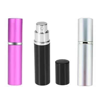

3PCS 5ml Mini Portable Perfume Spray Bottle Travel Refillable Perfume Atomizer Recipiente Containers (Purple + Black + Silver)