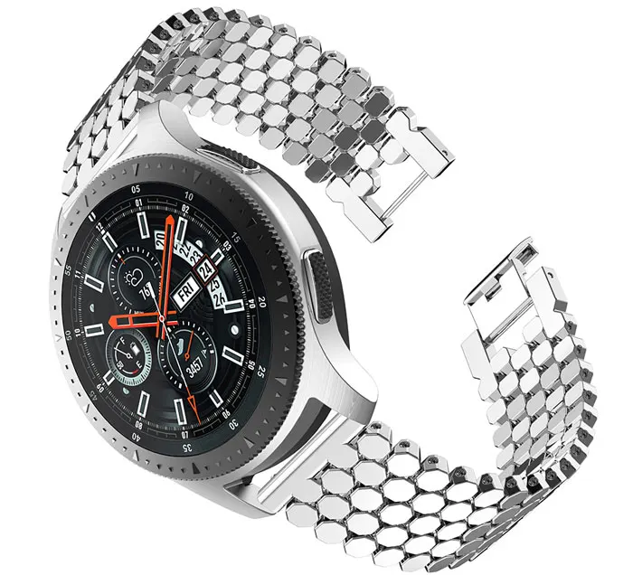 Ремешок из нержавеющей стали для huawei watch gt samsung galaxy watch 46 мм S3 frontier band huami amazfit 1/2 Аксессуары для браслета