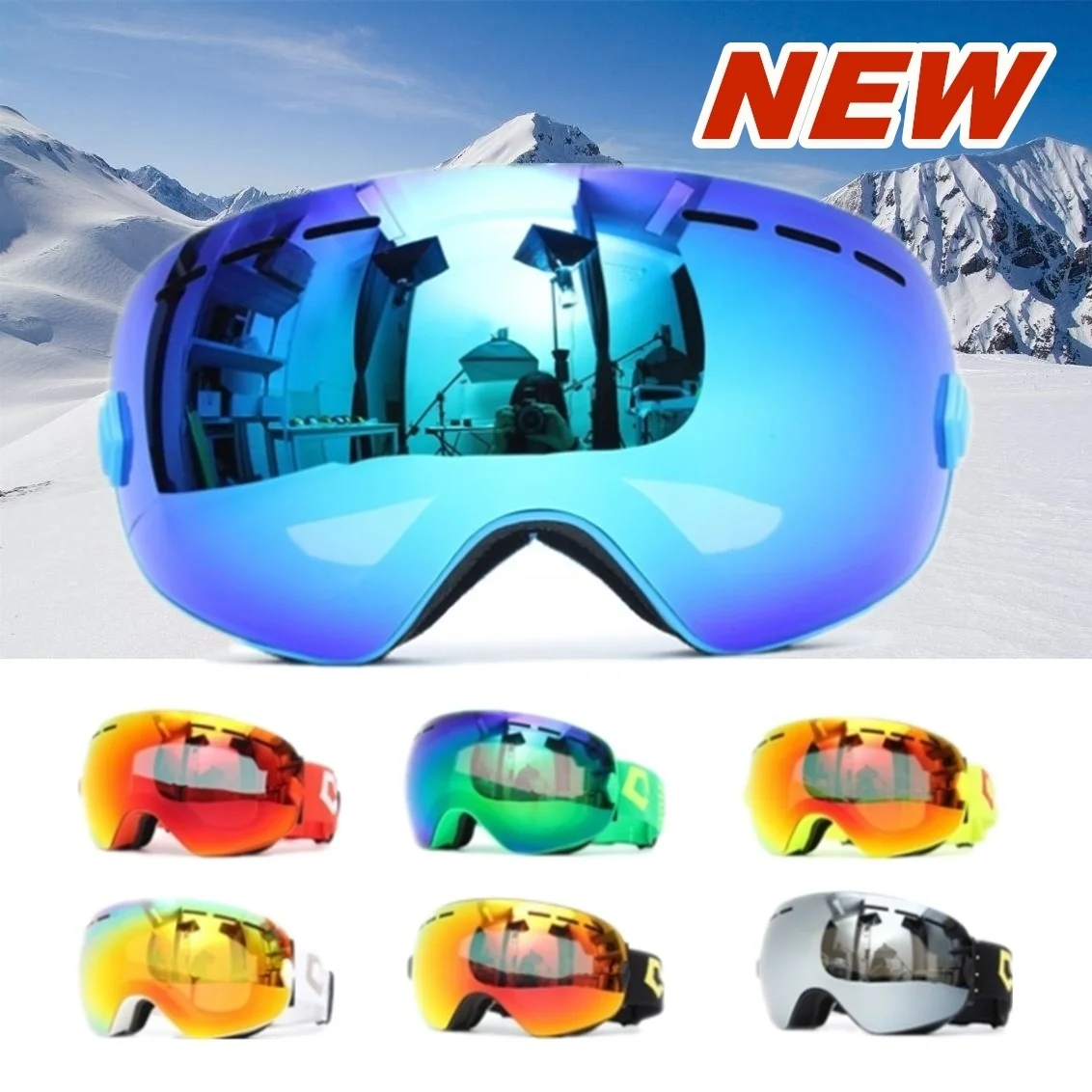 Ski Goggles Double Layers UV400 Anti-fog Ski Mask Glasses Skiing Eyewear Men Women Snow Snowboard Goggles