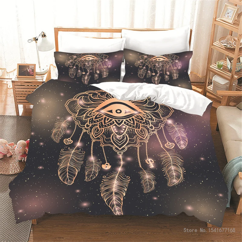 

Dreamcatcher Bedding Set, 3-Piece, Custom Polyester, Chemical Fiber, Bed Sheet, Pillowcase, Quilt Cover, Queen Bedding Set