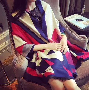 

Chanycore Jacquard Double sided Winter scarf cashmere pashmina women scarfs warm thick shawl hijab poncho for ladies