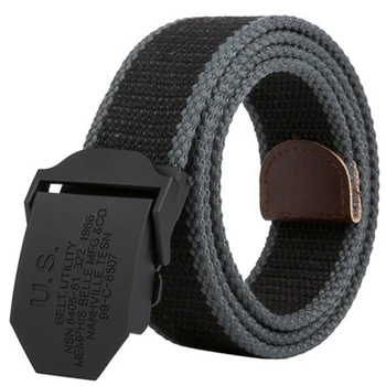 

Men Weave Canvas Unisex Belt Mens Waist Belt Casual Cargo Belt Military Fans Automatic Buckle-Belt Male Field Tactical Belt T402