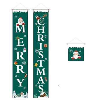 

Christmas Porch Banner Front Door Porch Sign Banner Christmas Hanging Decoration Wall Interior Holiday Party Gift