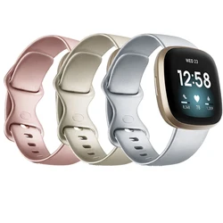 Silicone Sport Band for Fitbit Versa 3 Silicone Strap for Fitbit Sense Wristband Replacement Smartwatch Bracelet RosePink Sliver