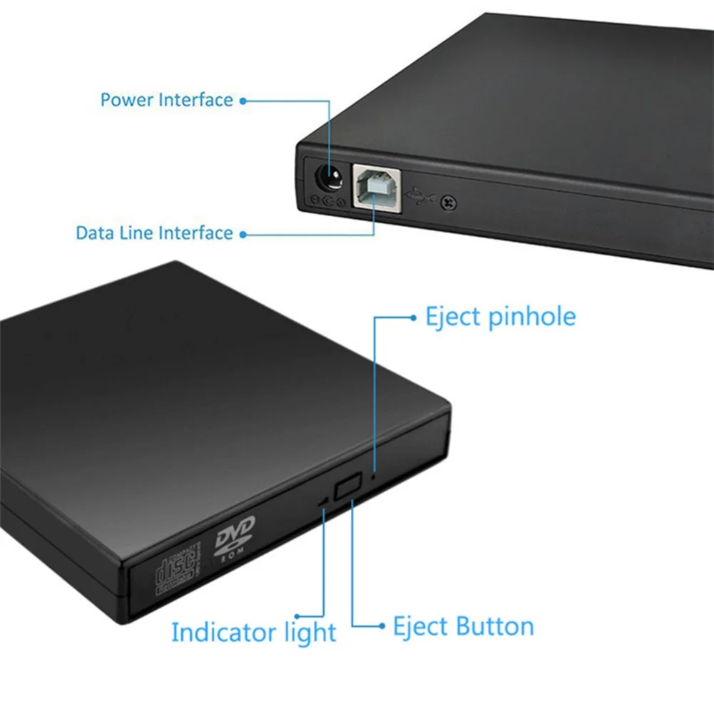 External DVD Drive Optical Drive USB High Speed CD VCD DVD Player Optical Drive Writer CD 4