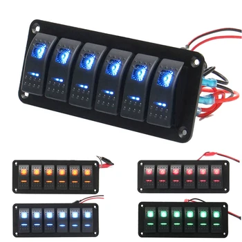 

12/24V Universal Switch Combination Panel For Ship, Yacht, , Bus ，SUV etc. IP65 Waterproof dual LED lights switch panel