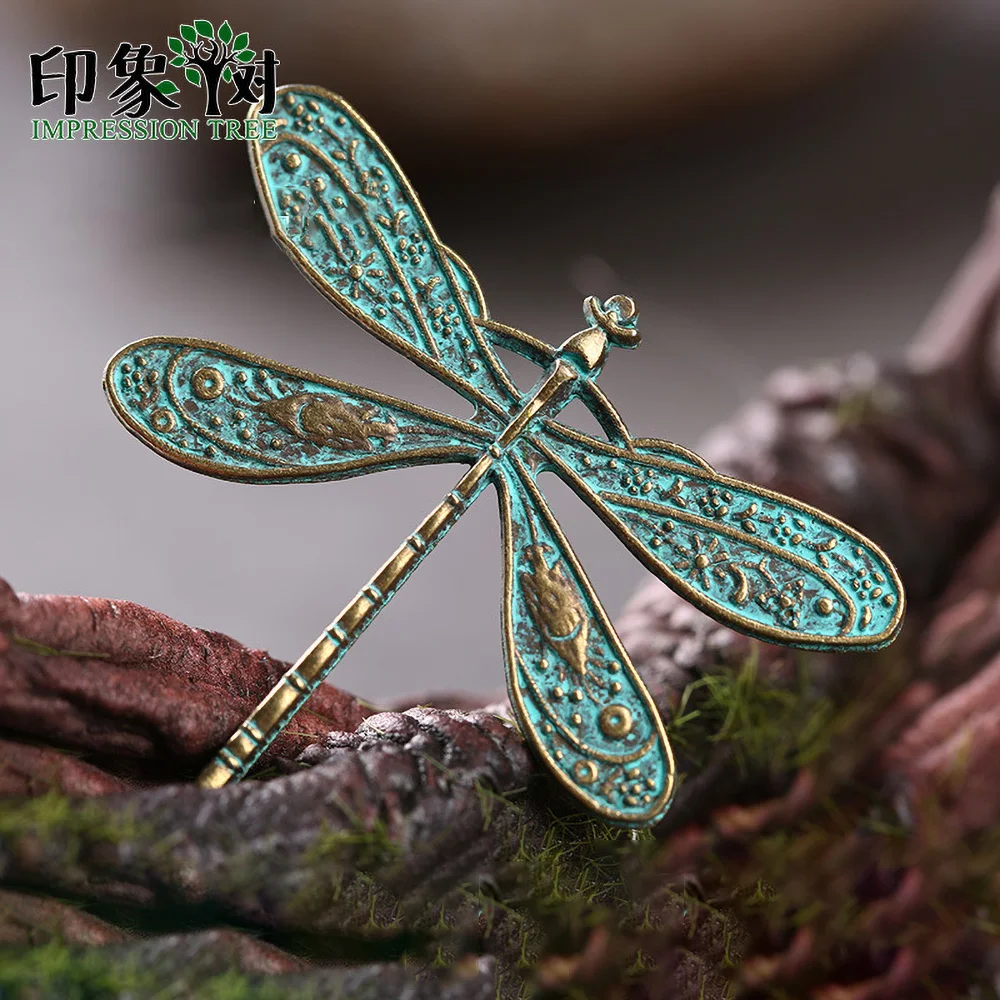 

1Pcs 36*45mm Alloy Verdigris Patina Plated Dragonfly Vintage Charms Accessories For DIY Jewelry Making Bracelet Accessories27049
