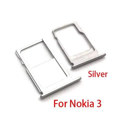 Для Nokia 5 5,1/для Nokia 3 3,1 микронано SIM держатель для карт лоток Слот держатель адаптер гнездо - Цвет: For Nokia 3 Silver