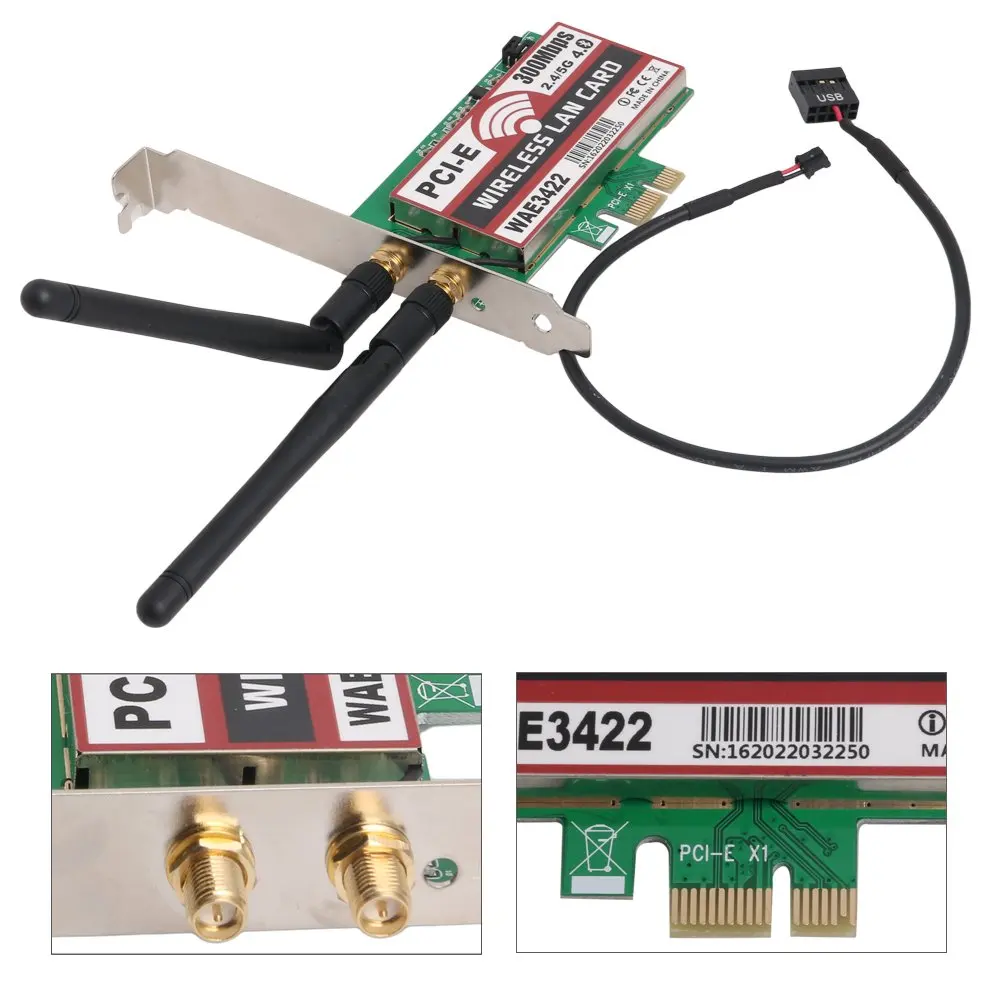 Сетевая карта, Bluetooth 4,0 Двухдиапазонная 2G/5G 300Mbps Pci-E Pci Express Wae3422 сетевая карта Wlan Wifi адаптер