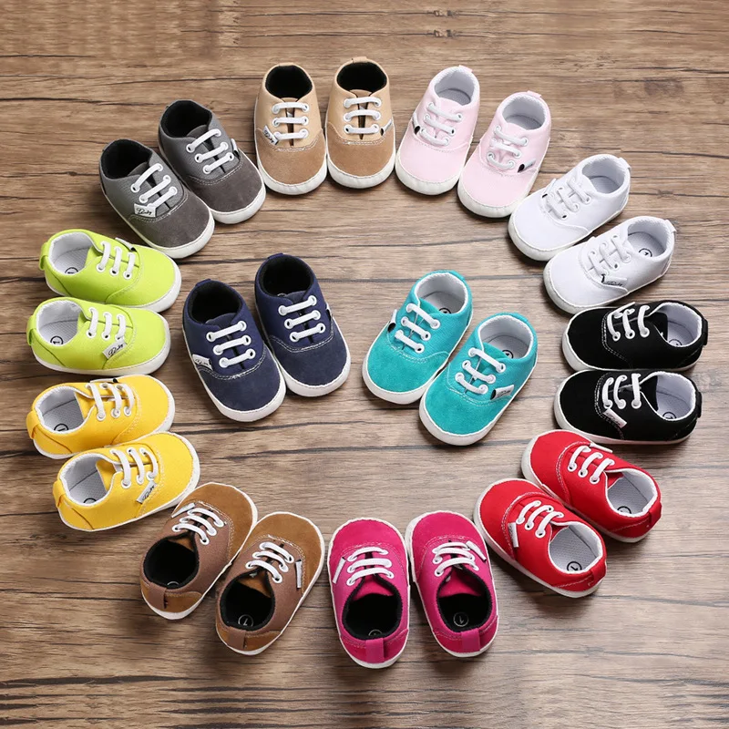 

Newborn Shoes Infant Toddler Baby Boy Girl Spring Autumn Soft Bottom Spring Canvas Shoes Walkers Newborn0- 18M