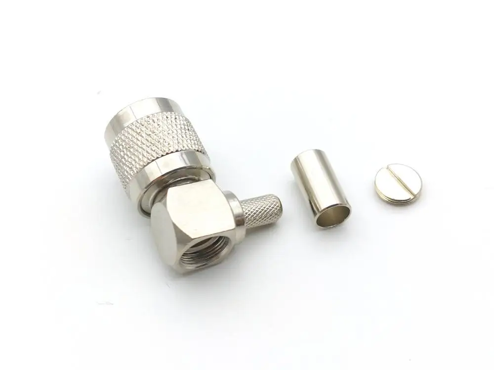 Латунный RF TNC штекер мужской разъем обжимной LMR195 RG58 RG400 RG142 кабель