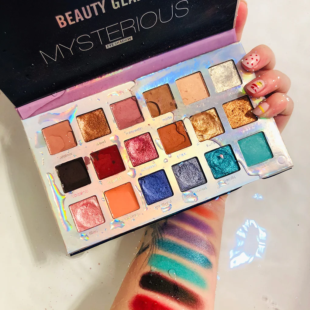 Палитра теней для век Beauty Glazed 18 цветов матовые мерцающие тени водостойкие
