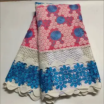 

Pink African Lace Fabric 5 Yard Embroidered Nigerian Beaded Laces Fabric High Quality French Tulle Lace Fabric For Women F938