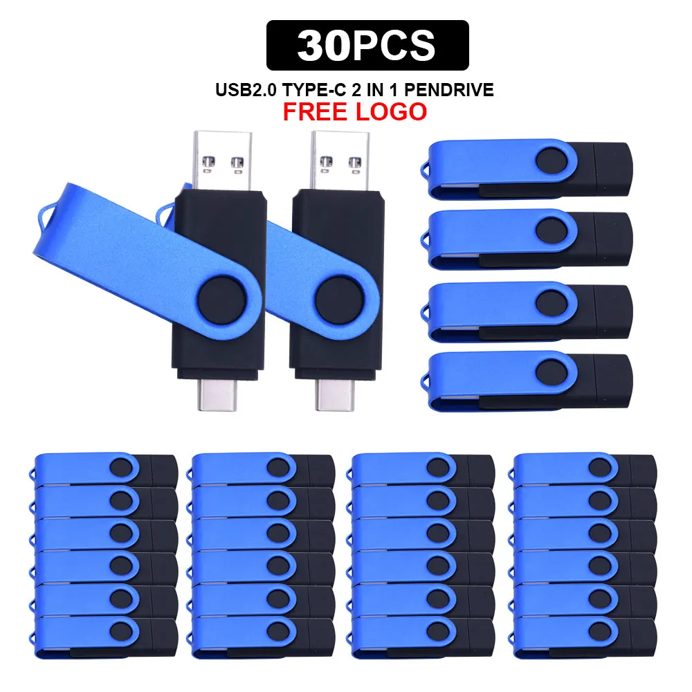 30 шт./лот полноцветный USB флеш-накопитель TypeC 2 0 4 ГБ 8 16 32 64 высокоскоростная карта