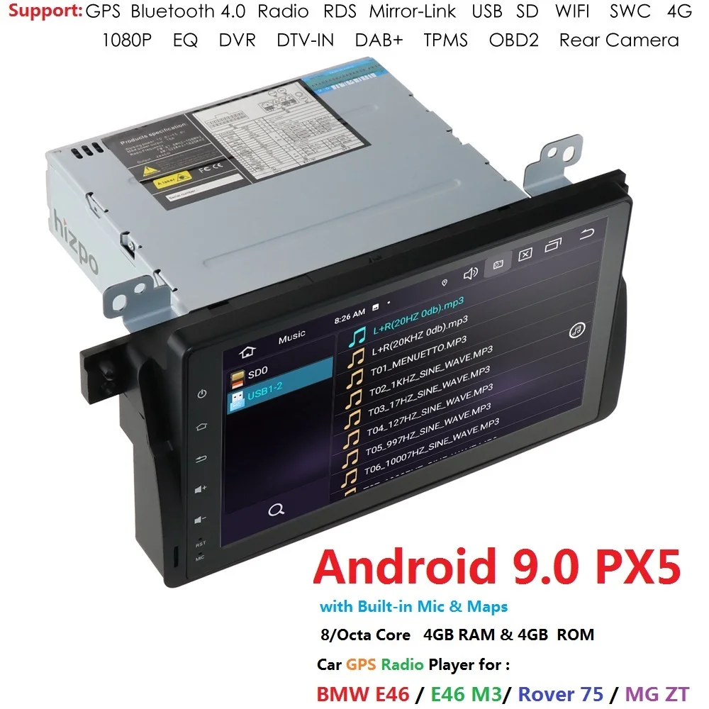 2 + 16/4 + 64 DSP IPS Автомобильный GPS плеер 1 Din Android 9,0 для BMW E46 M3 Rover 75 MG ZT Радио Стерео GPS Навигация BT 4G WIFI PC 2 + 16/4 + 64 DSP IPS Автомобильный GPS плеер 1 Din Android 9,0 для BMW E46 M3 Rover 75 MG ZT Радио Стерео GPS Навигация BT 4G WIFI PC