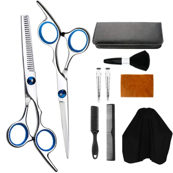 

10 Pcs Hair Cutting Scissors Set with Thinning Scissors Comb Cape Clips Hairdressing Shears Set for Barber Salon Home