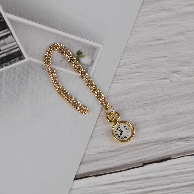 Doll Accessories Doll Clothes Accessories Plush Doll Accessories 1Pc Fashion Mini Necklace Pocket Watch for 1/6 Doll Watch Accessories