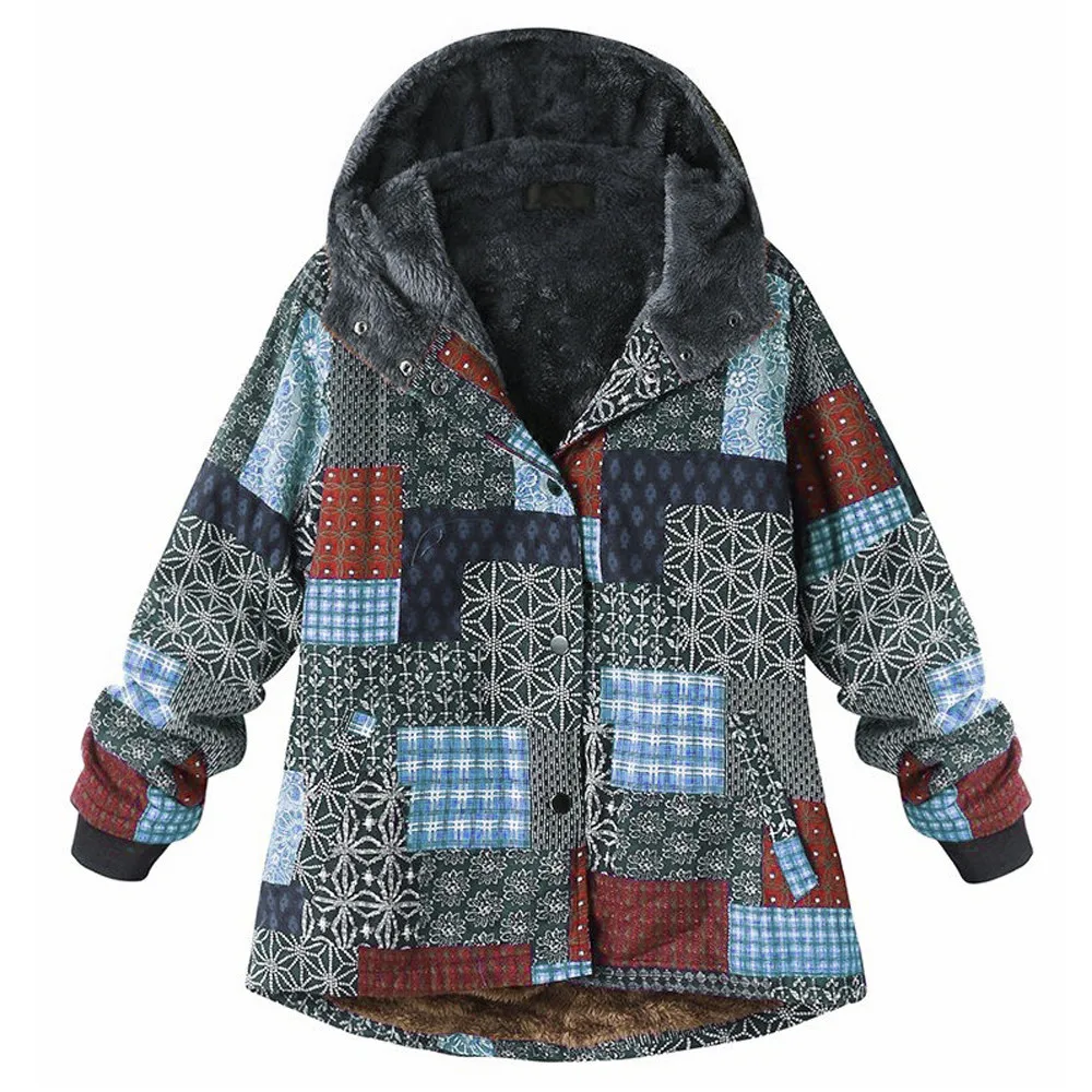 

JAYCOSIN 2019 Fashion Vintage Coats And Jackets Women Ladies Fleece Thick Oversize Coats For Women Long Sleeve Hooded Coat Woman