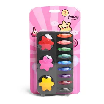 

12 Colors Non-toxic Wax Snowflake Shape Crayons Kids Washable Painting Drawing
