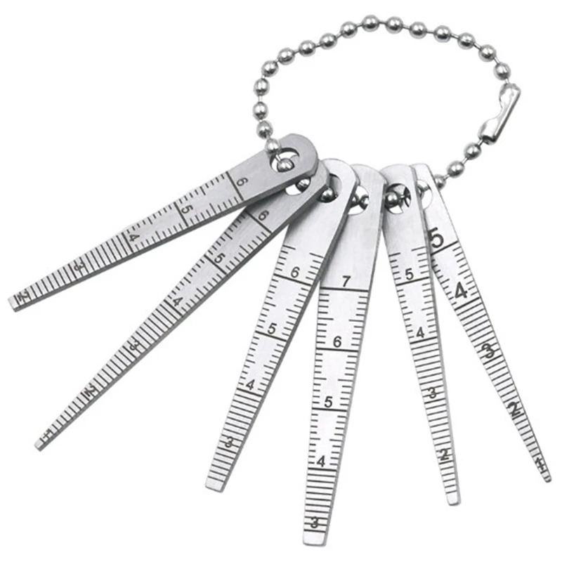 

6Pcs/Set Stainless Steel 0-7mm Taper Gauge Aperture Scale Wedge Feeler for Drill Hole Measurement Tools