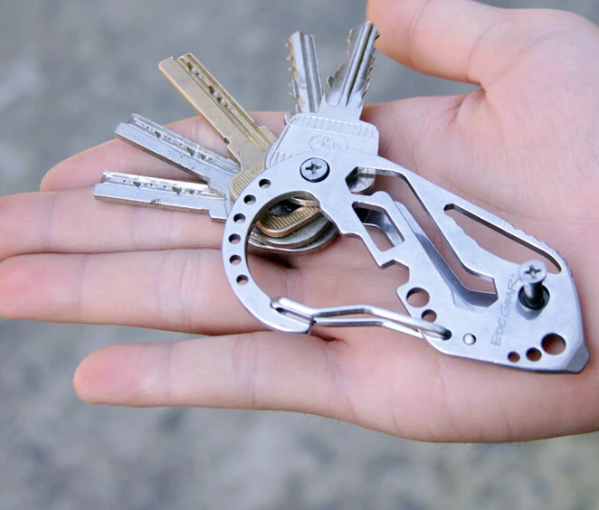 High Quality EDC Stainless Multi Tools Keychain Screwdriver Wrench Carabiner Pocket Tools