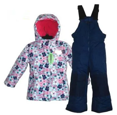 Light blue white Экспорт в Канаду, для мальчиков и девочек Сплит лыжные костюмы Костюм с хлопковыми штанами зимой толстые ветрозащитный водонепроницаемый теплая-35 ° - Цвет: Light blue white