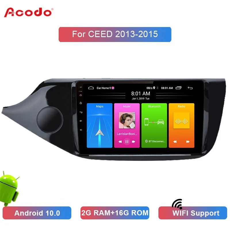 

ACODO 2G RAM+16G ROM Android 10.0 Car Radio Multimedia Player For KIA CEED 2013-2015 Navigation GPS 2 din