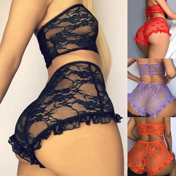 

women Sexy Panties Set Stitching Lace Lingerie Set Transparent Lingerie Wrap Lingerie Set Lace Lingerie Panties Set 2020