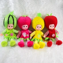 

35cm Fruit Plush Doll Pouting Mouth Doll Soft Cotton Stuffed Doll Active Eyes Silicone Toys Sleeping Mate Vinyl Face Toys