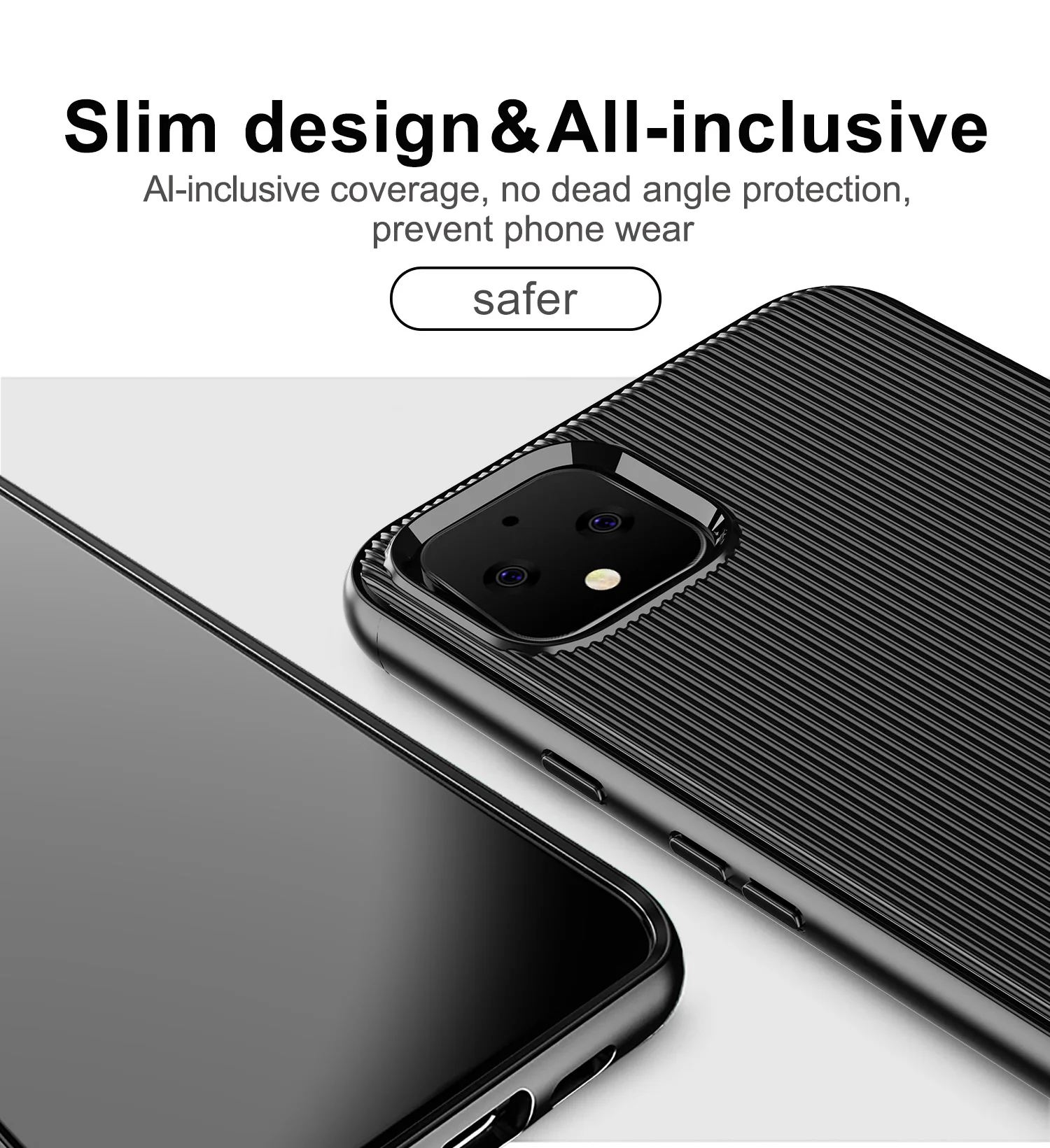 Google Pixel4 XL силиконовый матовый из ТПУ мягкий чехол для телефона Тонкий чехол для Pixel 4 XL бампер чехол из углеродного волокна щетка чехол s