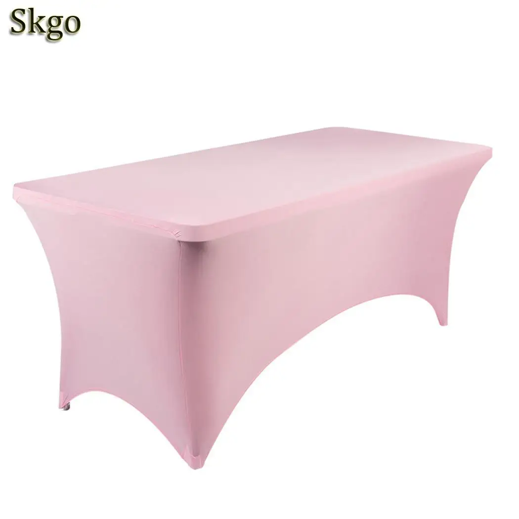 light pink Эластичный крышка стола прямоугольная подходящая скатерть Свадебная вечеринка скатерть - Цвет: light pink